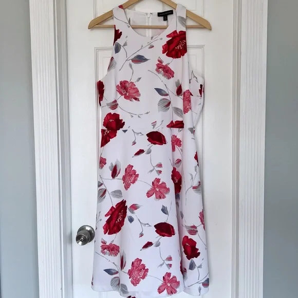 Banana Republic A-Line White Floral Sleeveless Dress - Picture 2 of 7